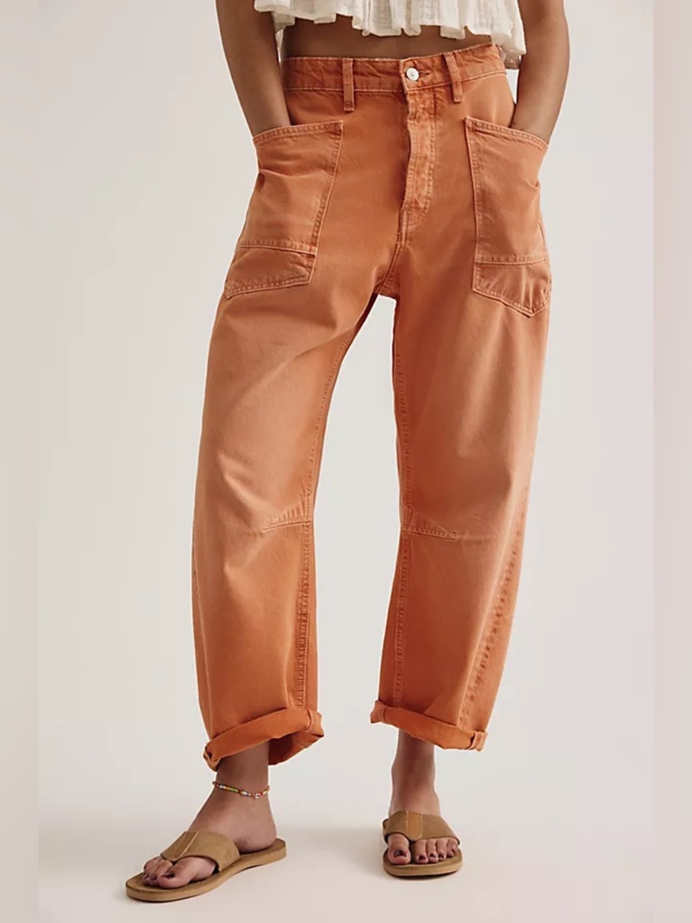 We The Free Minimalist Moxie Barrel Jeans in Dusted Clay Size 33 - Picture 4 of 11